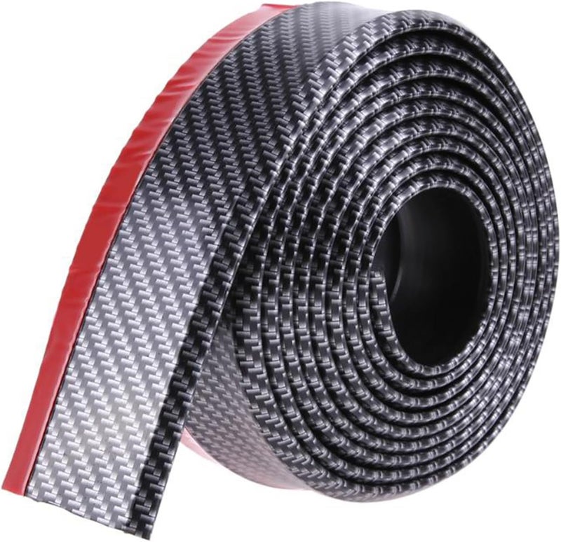EOHMAK Car Front Bumper Protector Self-Adhesive Auto Splitter Body Spoiler Skirt Rubber Bumper Lip Trim Spoiler 2.5M/8.2ft(Carbon Fiber Black) - Image 5